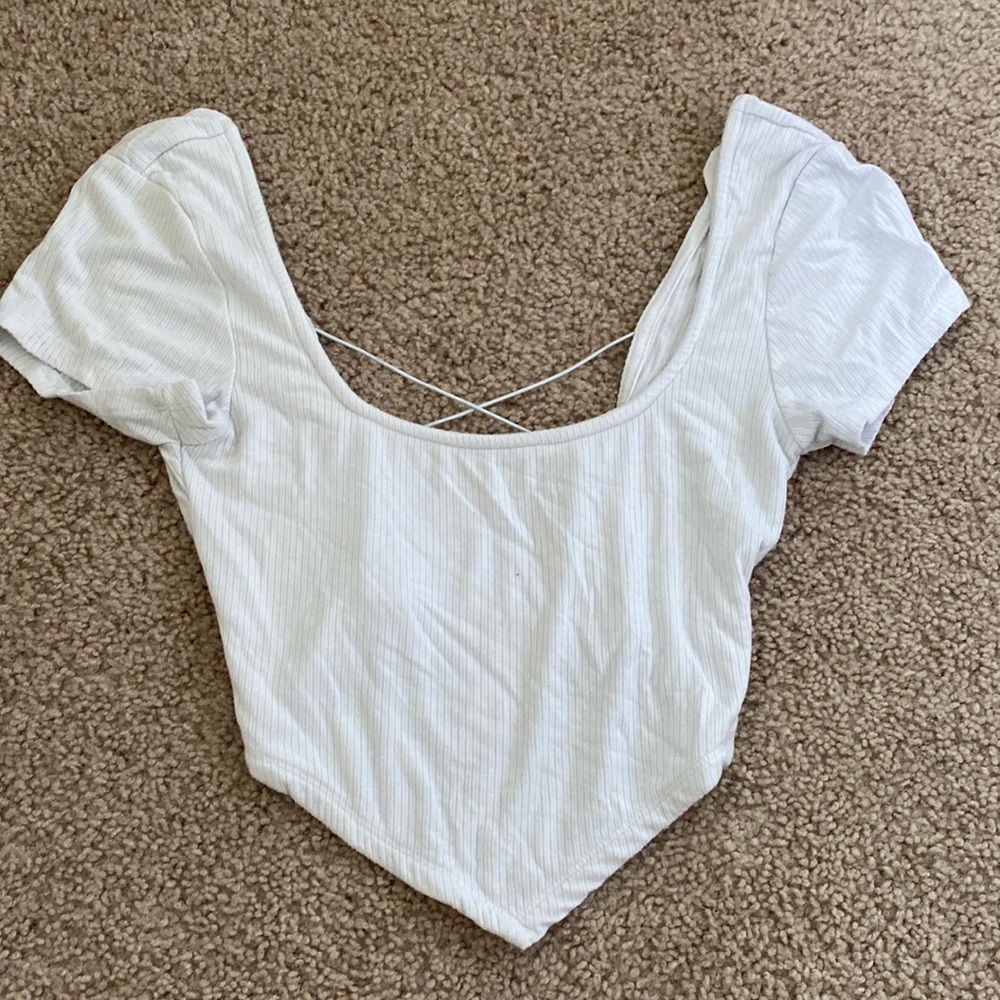 White open back tee